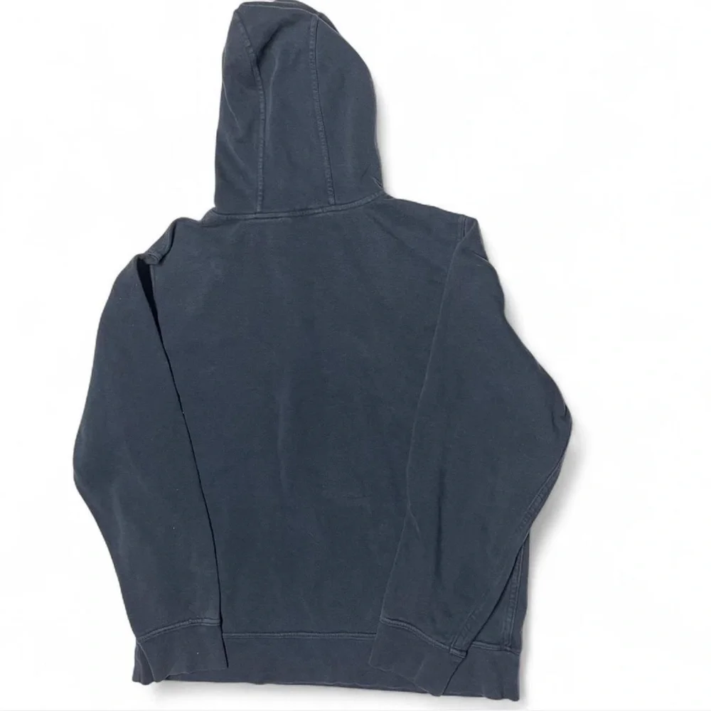 The North Face Men's Navy Hoodie with Orange Logo